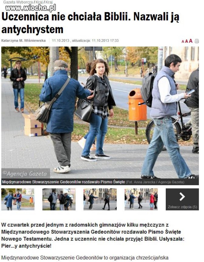 Bierz Biblie ty pier...ny antychryście... 