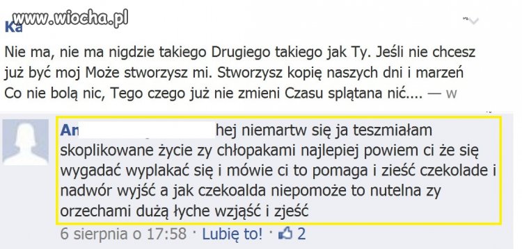 Słowa otuchy od pSZyjaciółki