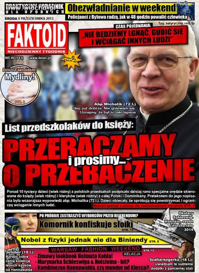 List przedszkolaków do księży: