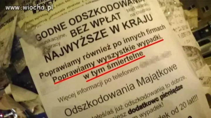 Ogłoszenie ze słupa