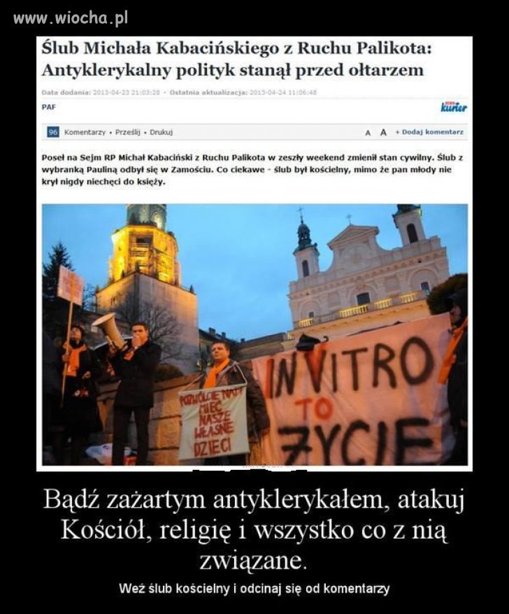 Piękny przykład hipokryzji