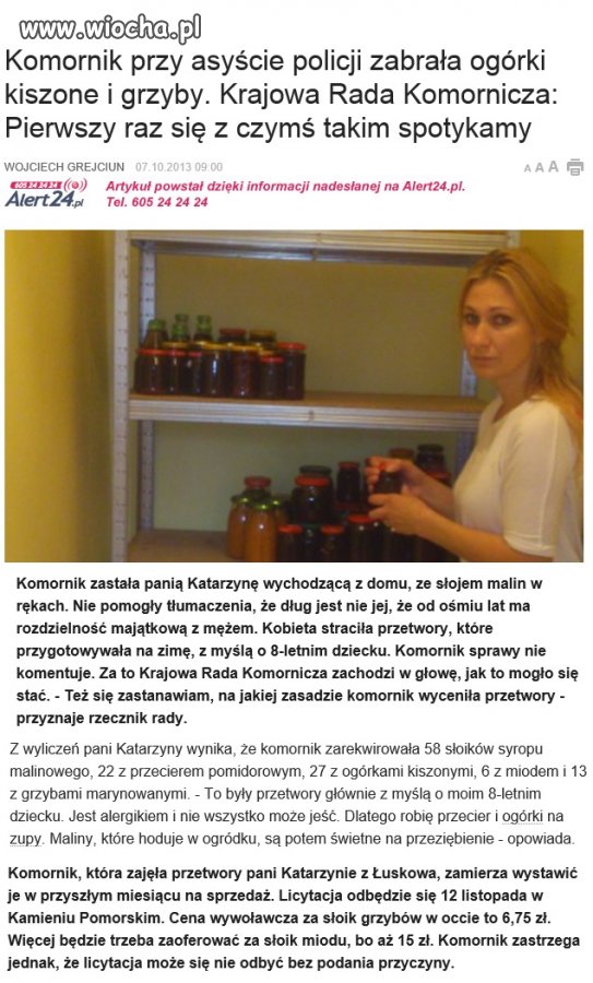 Komornik zagarnęła i licytuje ogórki i grzyby...