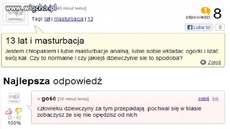 Ma 13 lat i lubi masturbacje.