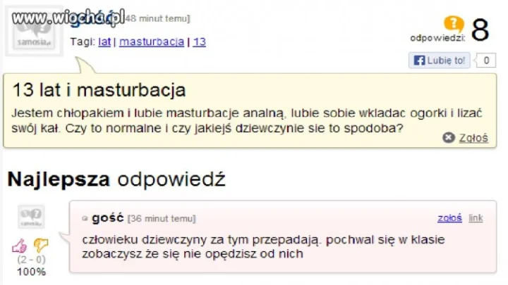 Ma 13 lat i lubi masturbacje.