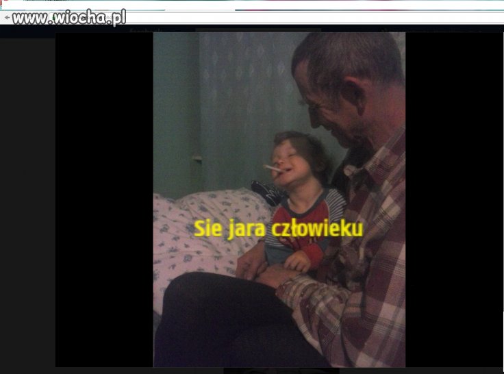 Dziadzio dał dziecku papieros
