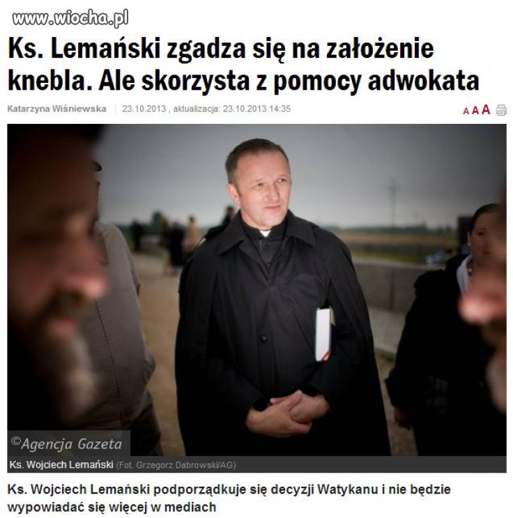 Jak widać nie warto być porządnym księdzem 