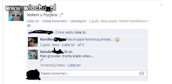 Może jak jest w wc też  się chwali na fb ...