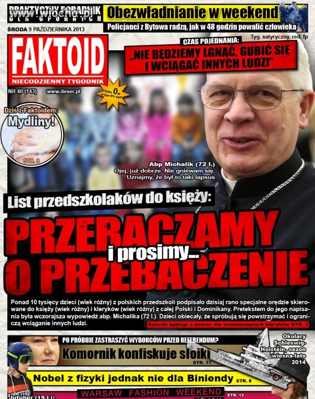 Przedszkolacy przepraszają księży