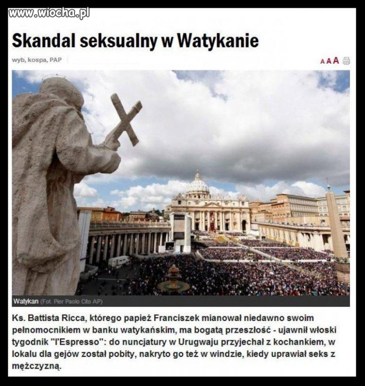 Drobny skandalik w Watykanie 