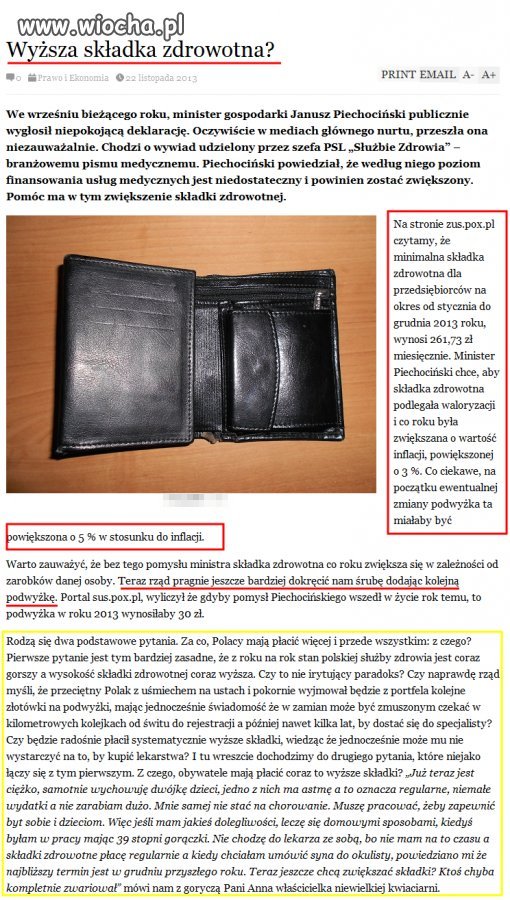 Wyższa składka zdrowotna "dokręcanie śruby"