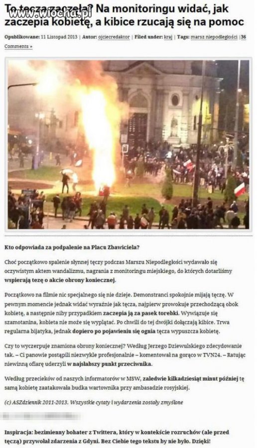 Lewicowa homo-tęcza zaczepia niewinną kobietę