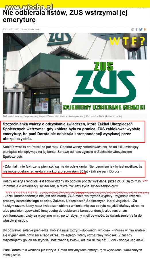 Z U S = Zaje*my Uzbierane Składki 