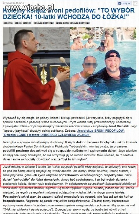 Kolejny który odkrył przyczynę pedofilii wsród swoich