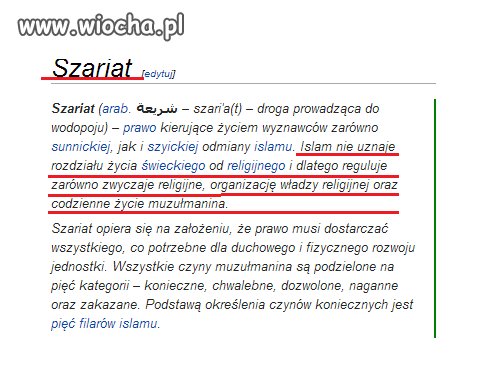 W Polsce jest wolność wyznania. Nie prawa.