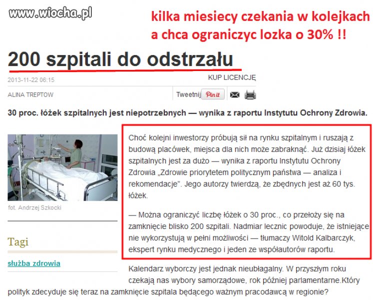 200 szpitali  do odstrzału!
