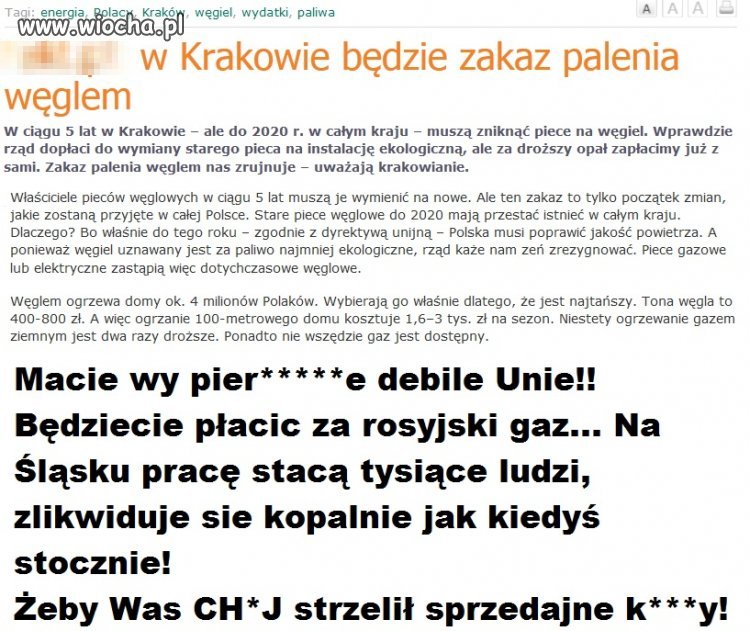 Do 2020 zakaz palenia węglem w całej POlszy!