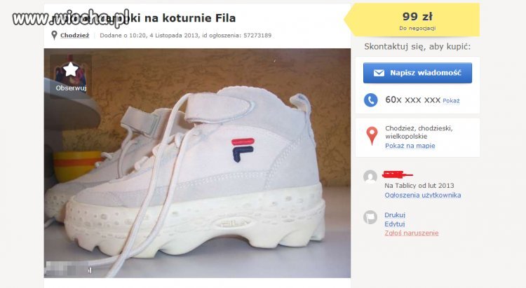 Trampki na koturnie Fila.