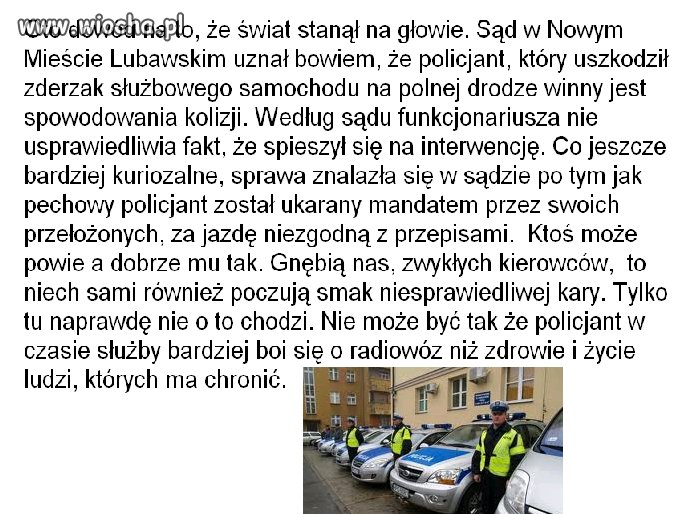 W naszym państwie radiowóz jest ważniejszy...