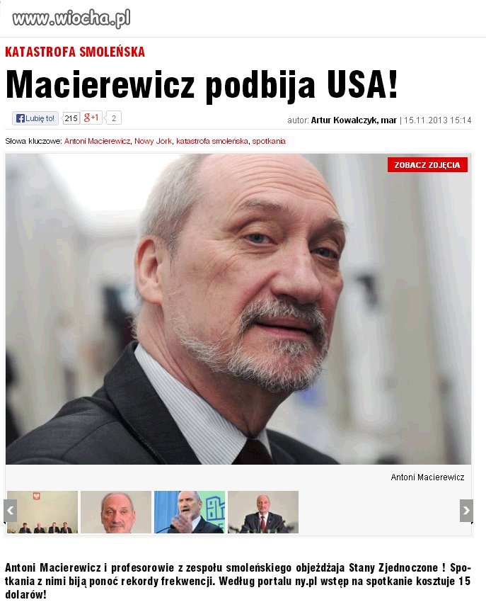 Cyrkowiec Macierewicz w USA