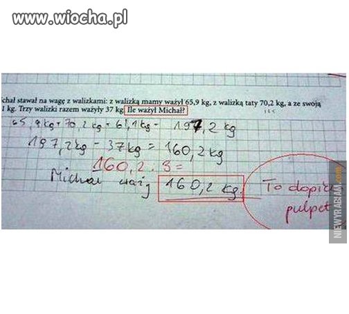 Ile waży Michał? 