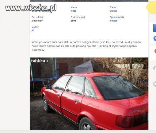 Ortografia posiadacza Audi - wiocha!