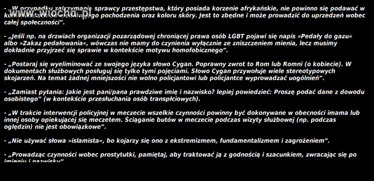 Nowy poradnik politycznej poprawności dla policji.