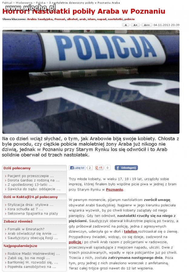 3 Polki pobiły Araba w Poznaniu!