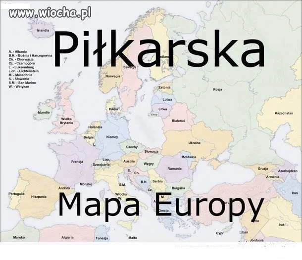 Piłkarska Mapa Europy