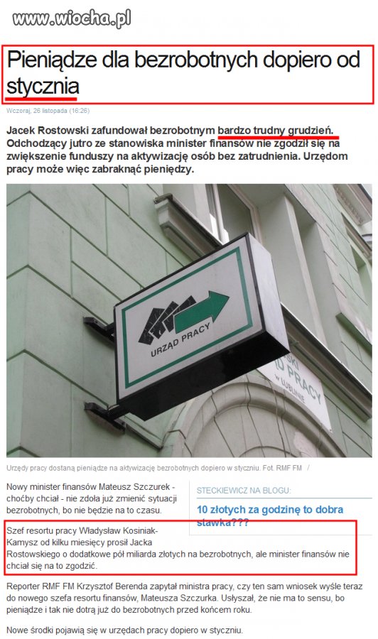 Jacek Rostowski ma w...bezrobotnych