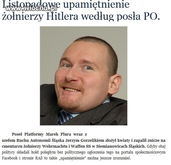 1 listopada według polityka PO