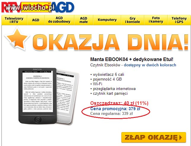 Okazja dnia według RTV euro AGD