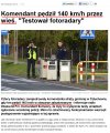 Komendant SM testował radary, 140km/h 