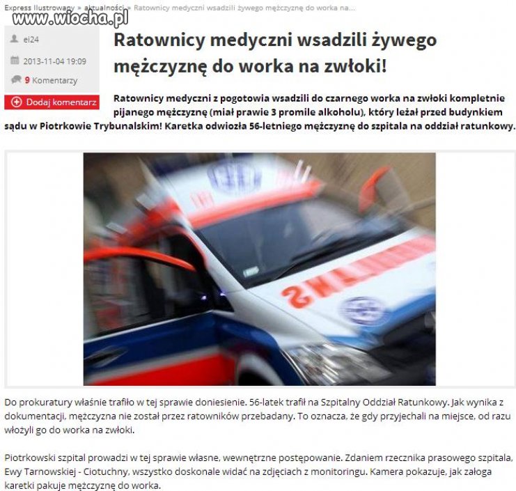 Dziś już pogotowie nie aplikuje pavulonu 