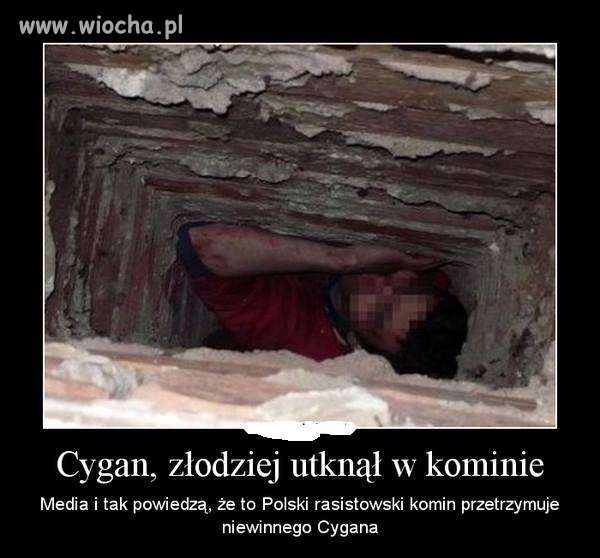 Cygan złodziej utknął