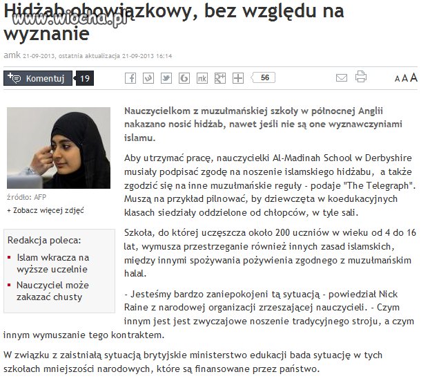 Muzułmańska szkoła dofinansowywana przez UK