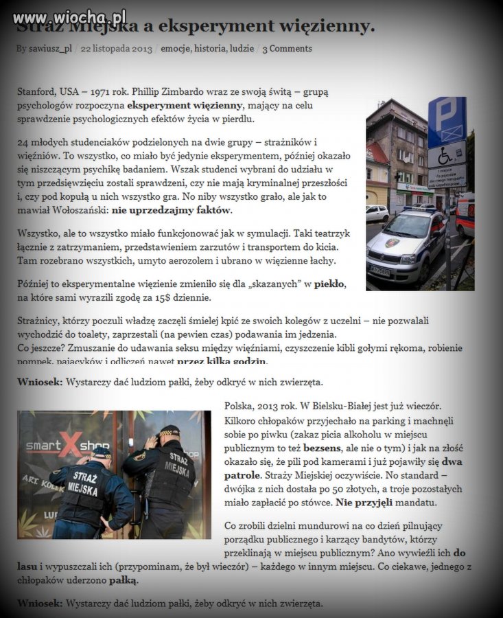 Straż miejska -eksperyment więzienny-