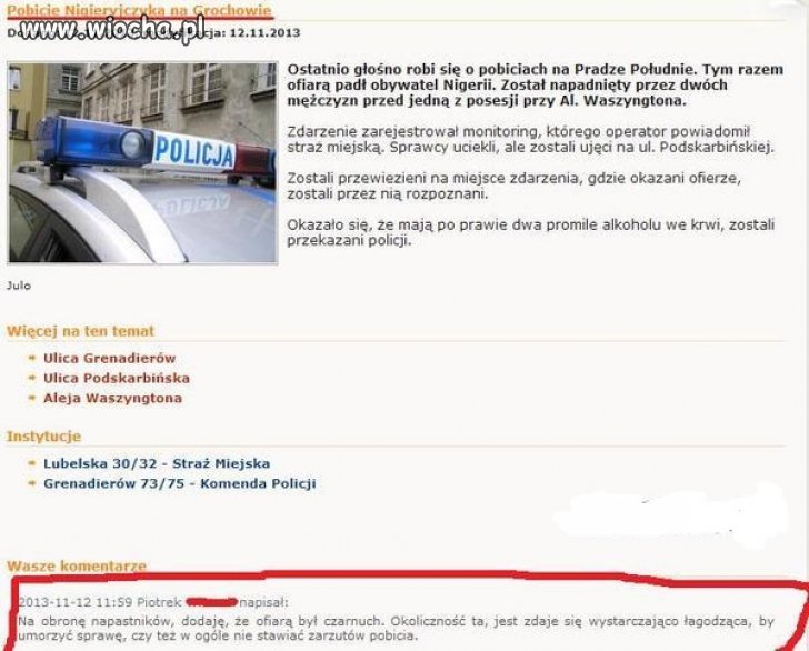 Pobicie Nigeryjczyka na Grochowie