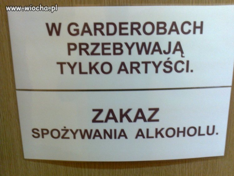 Jak wiadomo artyści brzydzą się alkoholem