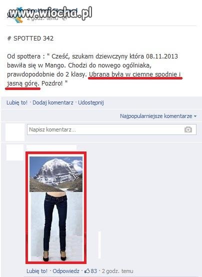 Ubrana była w ciemne spodnie i jasną górę.