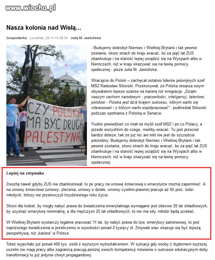 Emigranci  wracajcie do Polski bo Polska 