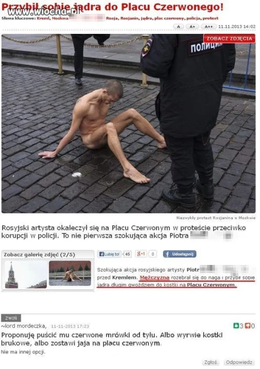 Przebił sobie jądra.