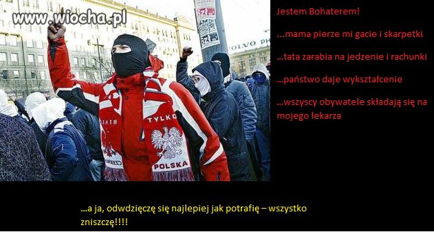 To jo "Patriota", któremu mama pierze skarpetki