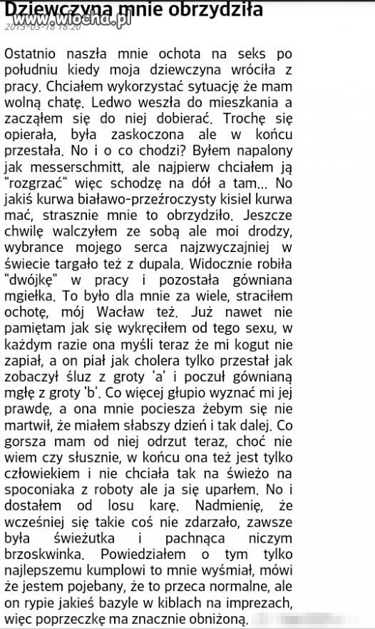 Chciało mu się seksu...
