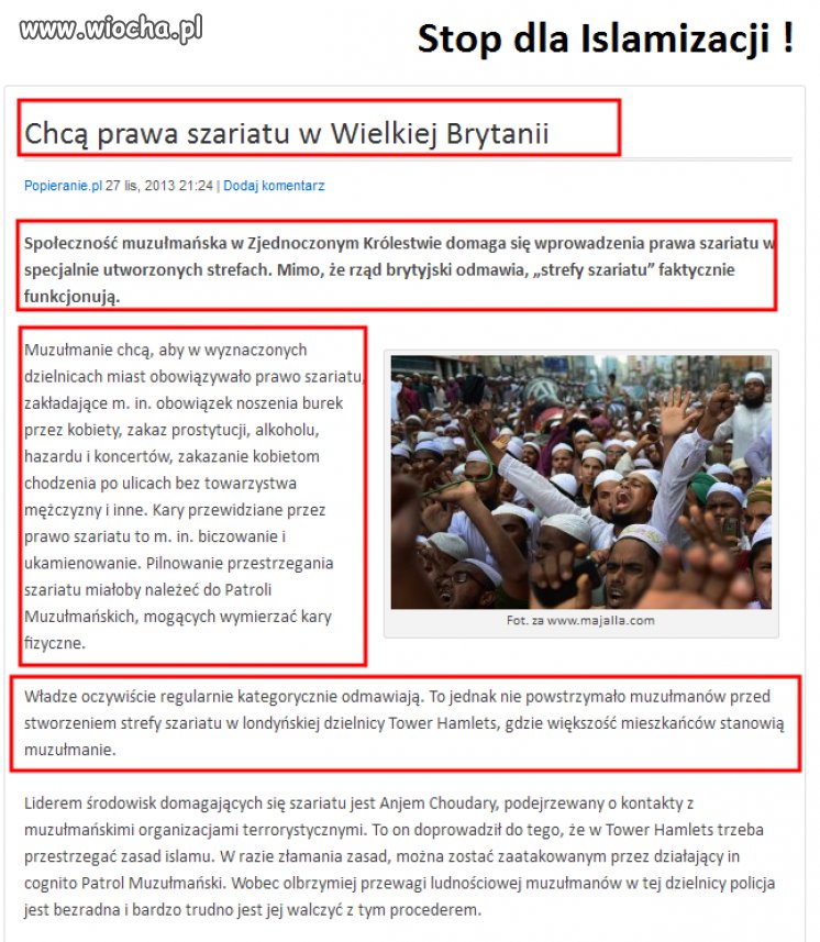 Chcą prawa szariatu 