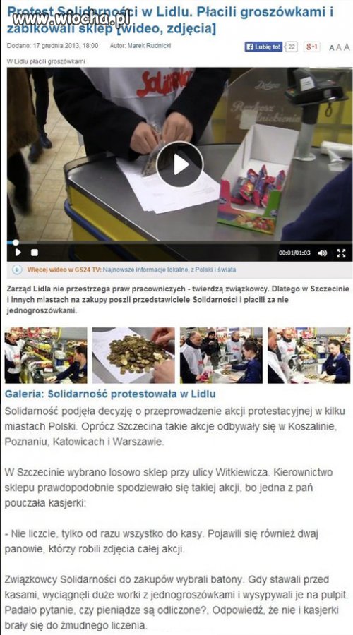 Protest przeciwko łamaniu praw pracowniczych