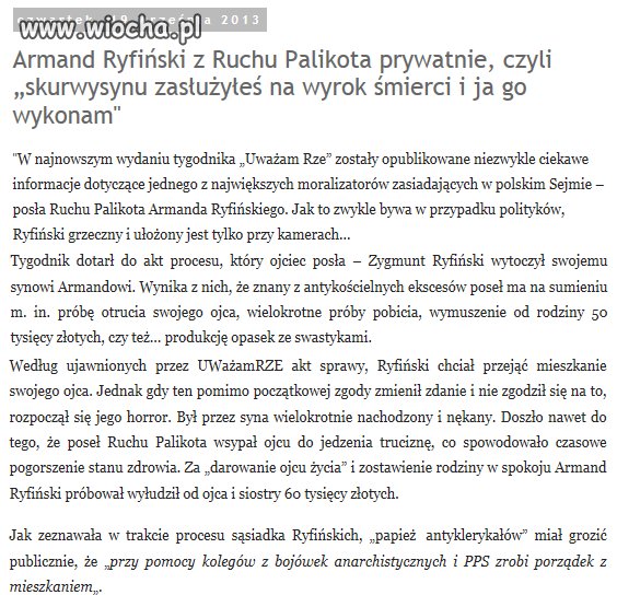 Poseł Ruchu Palikota Armand Ryfiński