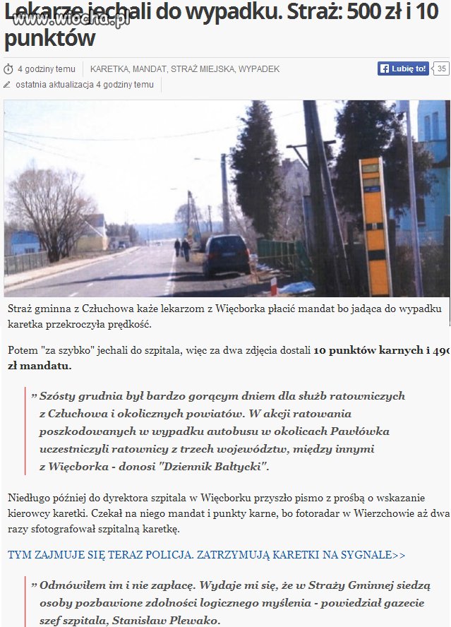 Lekarze dostali mandat za szybką jazdę karetką...