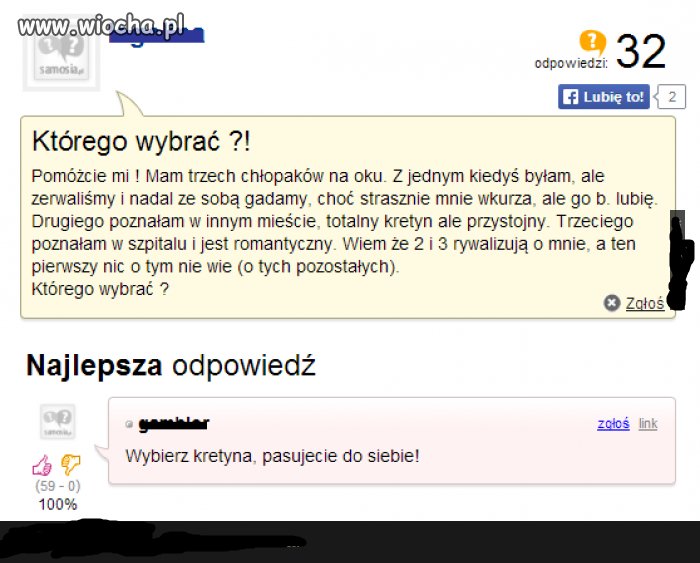 Ale dziewczyna ma problem i pyta się ludzi