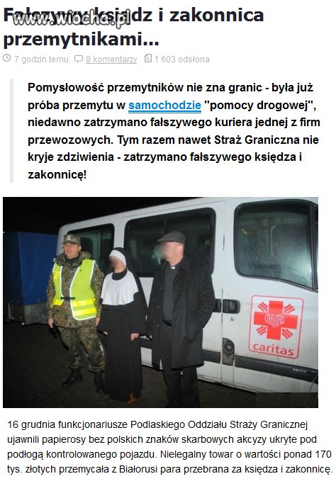 Fałszywy ksiądz i zakonnica przemytnikami ...