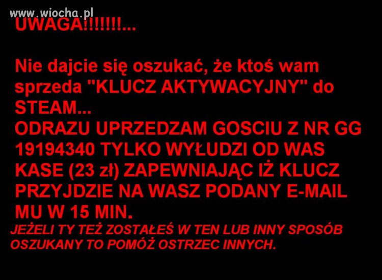 Nie dajcie się oszukać !